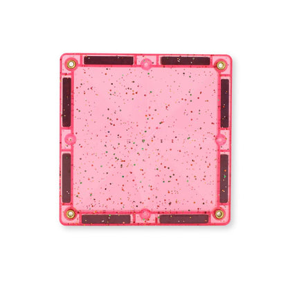 Magnetische tegels | Glitter tiles | Cleverclixx | Transparant & pink | 16 stuks