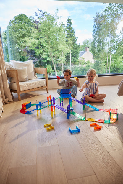 Magnetische tegels | Race track | Intense | Cleverclixx | 65 stuks