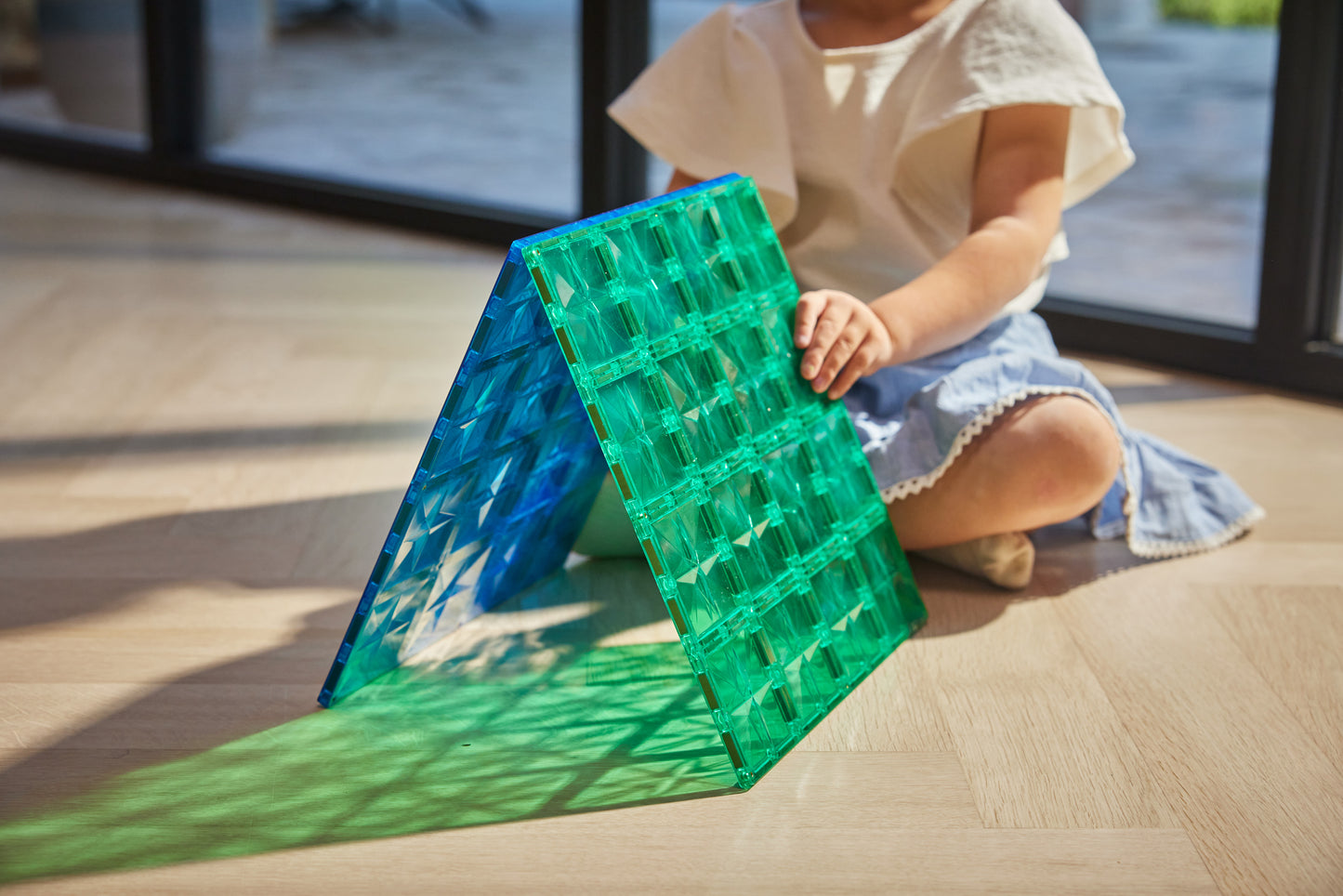 Magnetische tegels | Big plates | Blue & Green | Cleverclixx | 2 stuks