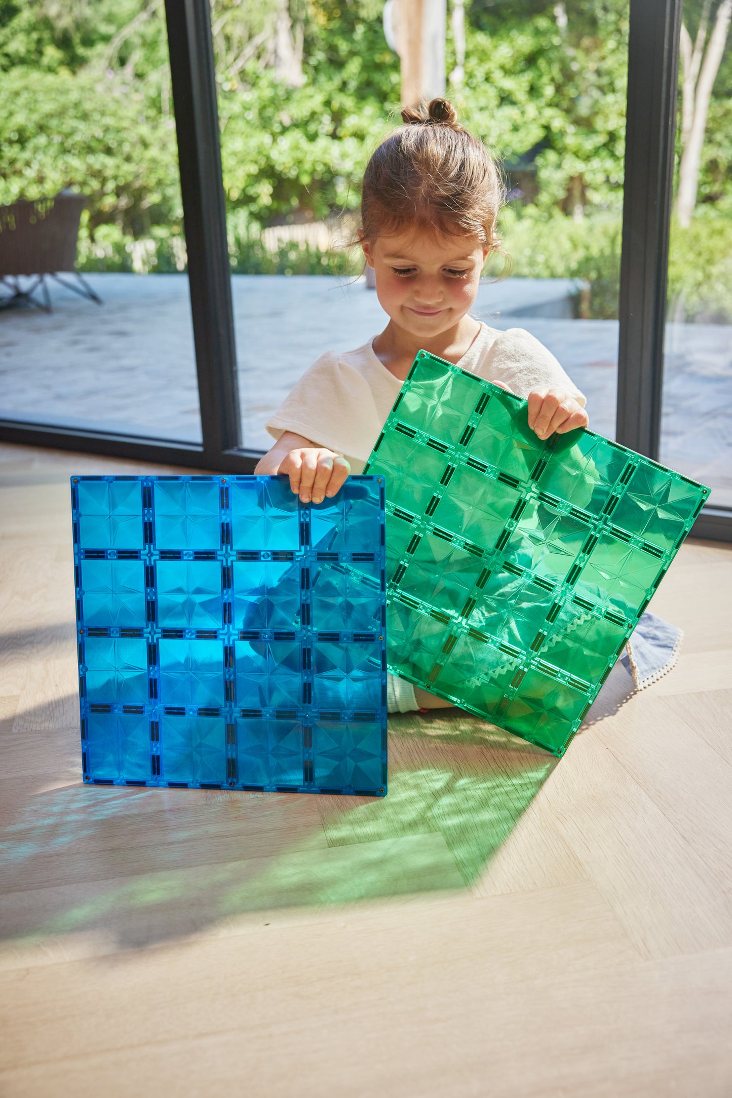 Magnetische tegels | Big plates | Blue & Green | Cleverclixx | 2 stuks