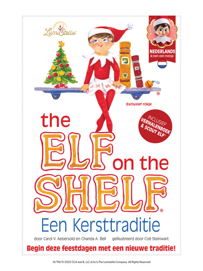 The elf on the shelf - Meisje met boek Nederlandstalig
