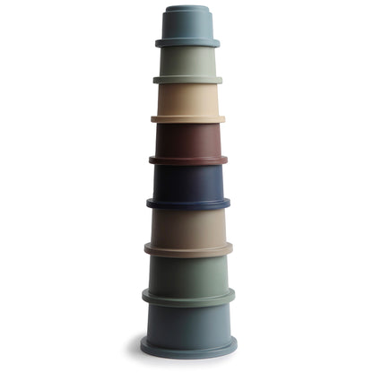 Stapeltoren Mushie | Forest - blauw/groen tinten