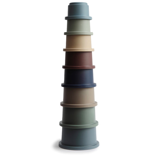 Stapeltoren Mushie | Forest - blauw/groen tinten