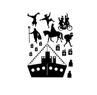 Herbruikbare raamstickers - Grachtenpand uitbreiding sint