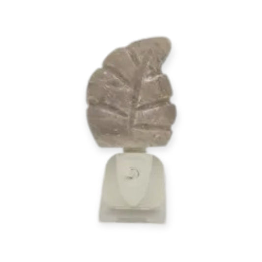 Himalaya zoutsteen | Nachtlampje blad grijs