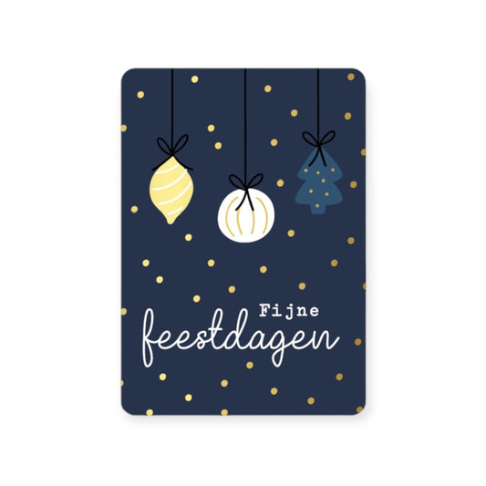 Kerstkaart - Fijne feestdagen (Blauw)