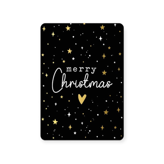 Kerstkaart - Merry Christmas (zwart)