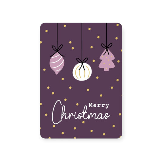 Kerstkaart - Merry Christmas (paars)