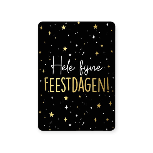 Kerstkaart - Hele fijne feestdagen! (zwart)