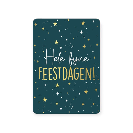 Kerstkaart - Hele fijne feestdagen! (donker groen)