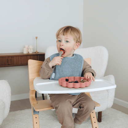 Badstof slabber | Mogelijk met naam | Grey-blue