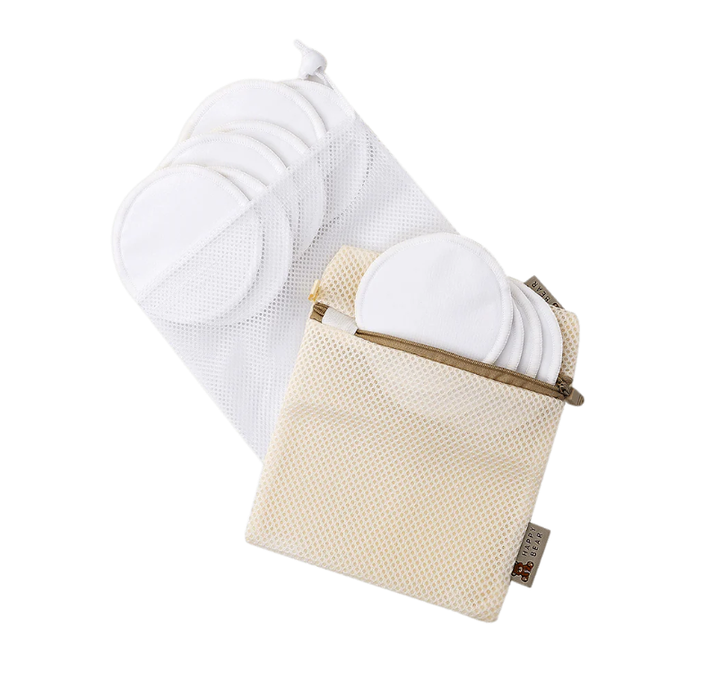 Wasbare zoogcompressen voor borstvoedende dames | HappyBear | Wit