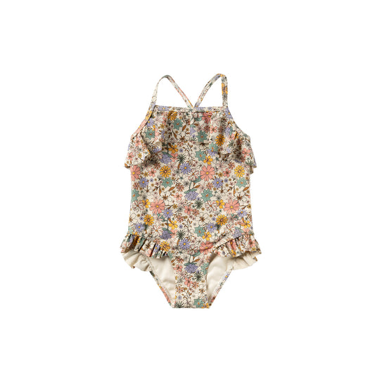 Salted Stories | Badpak voor meisjes - sparkly fleurs | Maat 110/116