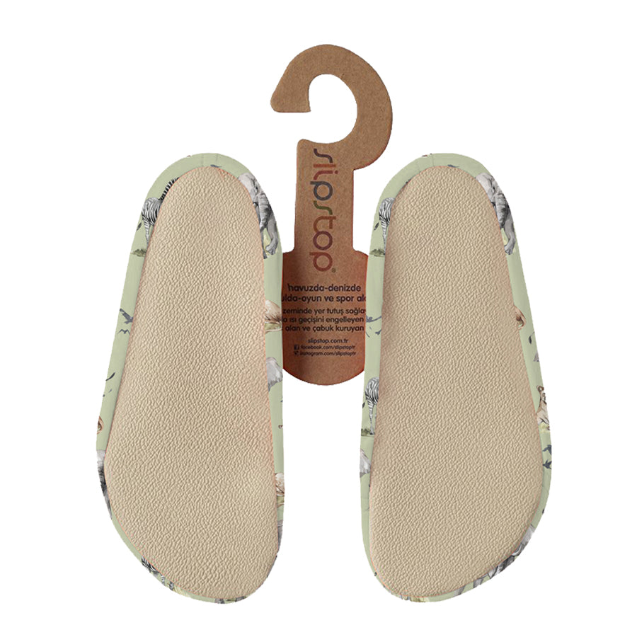 Slipstop | Waterschoentjes voor kinderen | Antislip schoen | Licht groen jungle dieren | Kalahari
