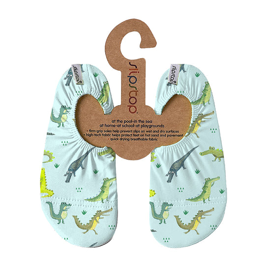 Slipstop | Waterschoentjes voor kinderen | Antislip schoen | Mint groen met krokodillen | Zagor