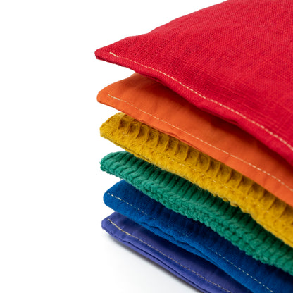 Little Botanic label sensorische pittenzakjes - regenboog set (6 stuks)