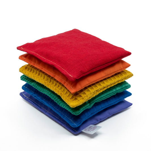 Little Botanic label sensorische pittenzakjes - regenboog set (6 stuks)