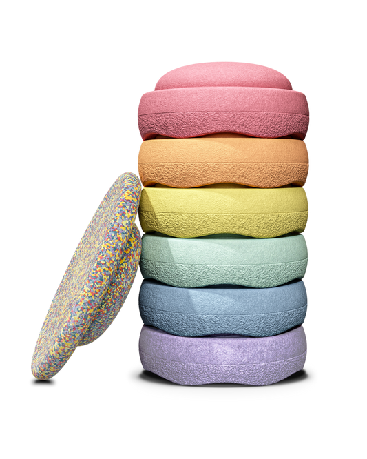 Stapelstein® Pastel set 6 + Super confetti balans bord