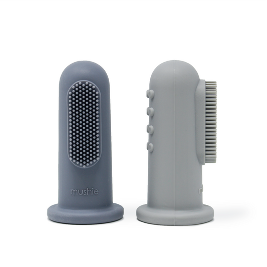 Baby vingertandenborstel | Mushie toothbrushes | Tradewinds - stone
