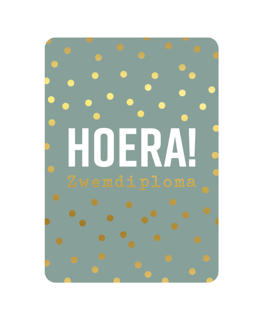 Wenskaart - Hoera zwemdiploma