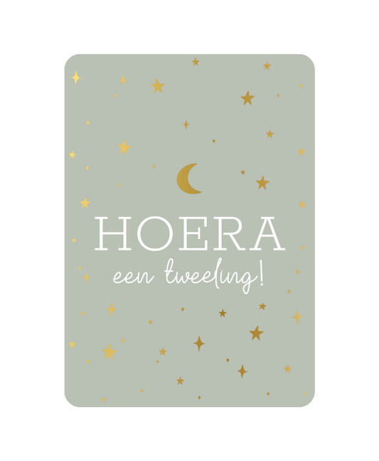 Wenskaart - Hoera een tweeling!