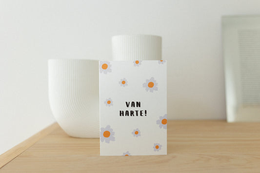 Wenskaart - Van harte!