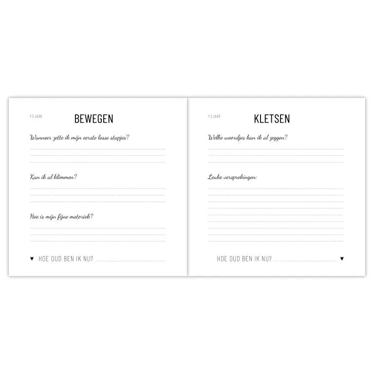 Opgroeiboek - Invulboek voor 1 tot 4 jaar