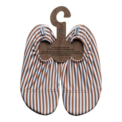 Slipstop | Waterschoentjes voor kinderen | Gestreept | Cognac stripe
