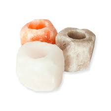 Himalaya zoutsteen - Waxinelichthouder wit